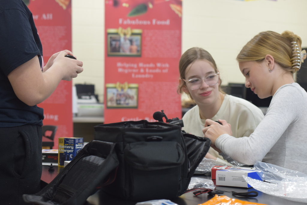 Let’s hear it for the girls! 👏🎉 Madalyn, Elayna, and Annabelle are hard at work assembling and testing out our brand-new video camera and all of its accessories.  Thanks to an EAST Upgrade Grant, our EAST@HMS program was able to purchase this exciting new equipment! EAST students are already eager to put the camera to use—documenting their projects, capturing their learning, and creating new videos to showcase their hard work and creativity.  #EASTatHMS #GirlPower #StudentsInAction #EASTProgram #UpgradeGrant #TechInTheClassroom #StudentCreators #LearningByDoing #FutureLeaders #HandsOnLearning