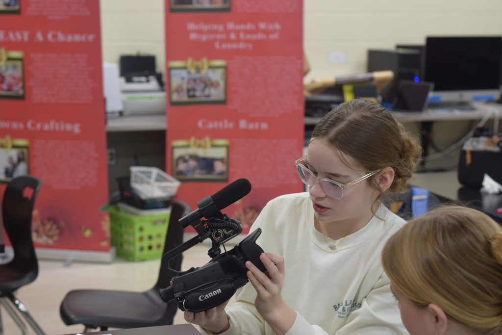 Let’s hear it for the girls! 👏🎉 Madalyn, Elayna, and Annabelle are hard at work assembling and testing out our brand-new video camera and all of its accessories.  Thanks to an EAST Upgrade Grant, our EAST@HMS program was able to purchase this exciting new equipment! EAST students are already eager to put the camera to use—documenting their projects, capturing their learning, and creating new videos to showcase their hard work and creativity.  #EASTatHMS #GirlPower #StudentsInAction #EASTProgram #UpgradeGrant #TechInTheClassroom #StudentCreators #LearningByDoing #FutureLeaders #HandsOnLearning