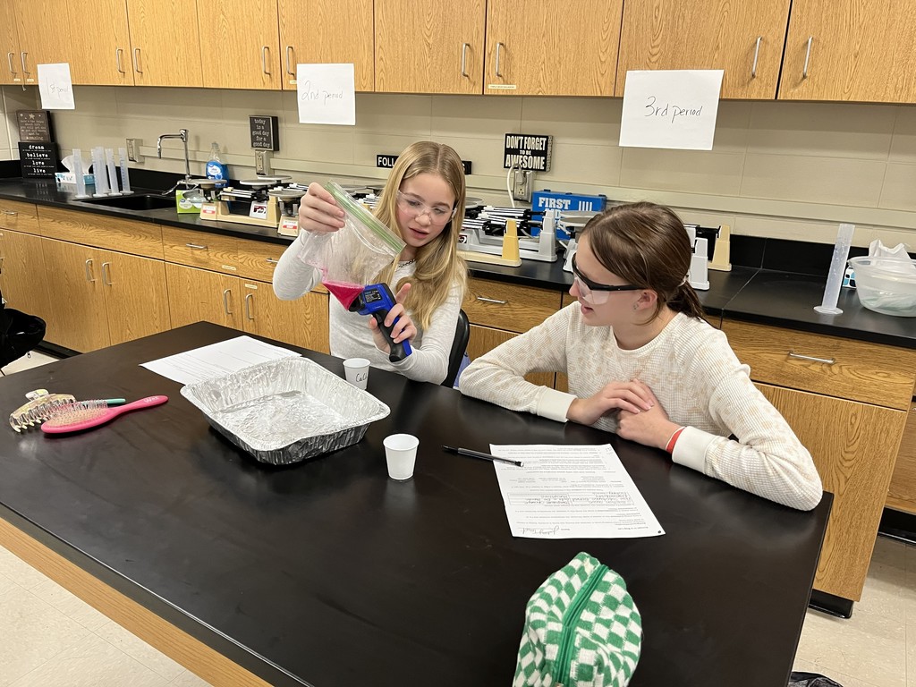 Sunset in a Bag Lab 🌅🧪 Students mixed phenol red, water, baking soda, and calcium chloride to observe evidence of a chemical reaction. As the substances reacted, students noticed exciting color and temperature changes—clear signs that a chemical change had occurred! This hands-on, visual lab helped reinforce key concepts of chemical reactions while exploring endothermic vs. exothermic processes. Learning science through experimentation makes it even more memorable!  #SunsetInABag #ScienceInAction #HandsOnLearning #ChemicalReactions #MiddleSchoolScience #STEMLearning #FutureScientists #LabDay #Endothermic #Exothermic #LearningByDoing #ScienceIsFun