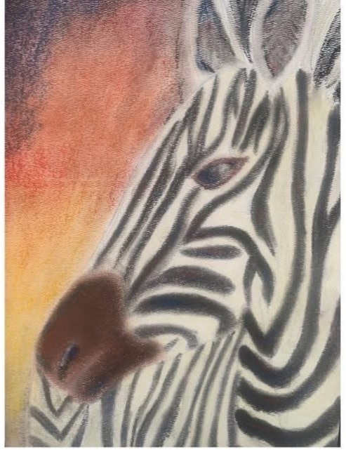 🎨🖍️ Student Artist Spotlight! 🖍️🎨 Student artist Josalyn L, an 8th grader at Harrison Middle School, created this beautiful pastel zebra, now proudly on display at the Boone County Library.  This artwork was created under the guidance of her art teacher, April Mattix, and is part of the 2026 Ozark Mountain Student Art Show, which features artwork from 10 talented HMS students. We are so proud of our young artists and their creativity!  #HarrisonMiddleSchool #HMSProud #StudentArt #OzarkMountainStudentArtShow #BooneCountyLibrary #YoungArtists #FineArts #ArtEducation #HMSArtists 🦓✨