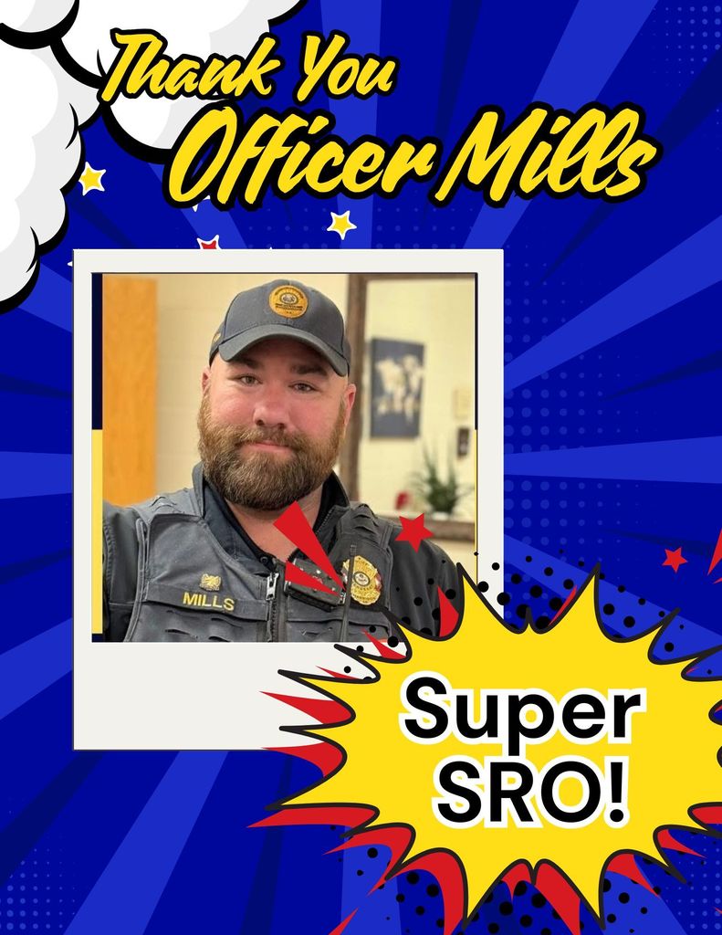 🚓💙 Annual School Resource Officer Appreciation Day – February 15 💙🚓 School Resource Officer Appreciation Day is held annually on February 15. Our SROs serve our schools in so many ways—as informal mentors, counselors, law educators, and law enforcement officers. They are truly valuable members of our school team. We are especially thankful for Officer Jacob Mills, who works daily with our students using a special blend of compassion, kindness, and professionalism while proudly serving in his law enforcement role. He is an irreplaceable part of our school family. Thank you, Officer Mills, and thank you to all School Resource Officers for everything you do! 👏💙