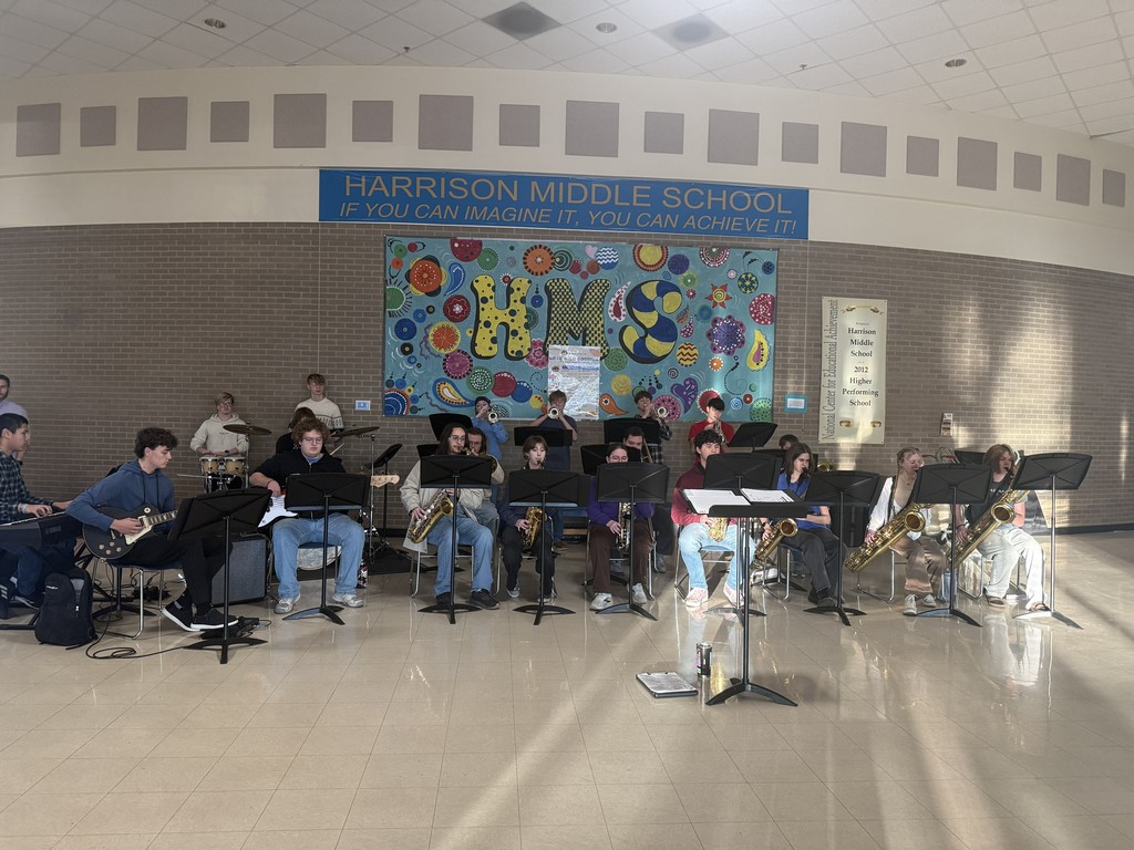 🎶 The halls are alive with the sound of music! 🎶 A huge THANK YOU to the Harrison High School Jazz Band for lifting our spirits this morning with your upbeat, energetic, and FUN performance! 🎷🥁🎺 Your talent filled our building with joy and set the perfect tone for the day. We appreciate you sharing your time and musical gifts with us! 💙🎶 #HMSPride #GoblinNation #SoundOfMusic #SchoolSpirit #LiveMusic #ThankYouJazzBand
