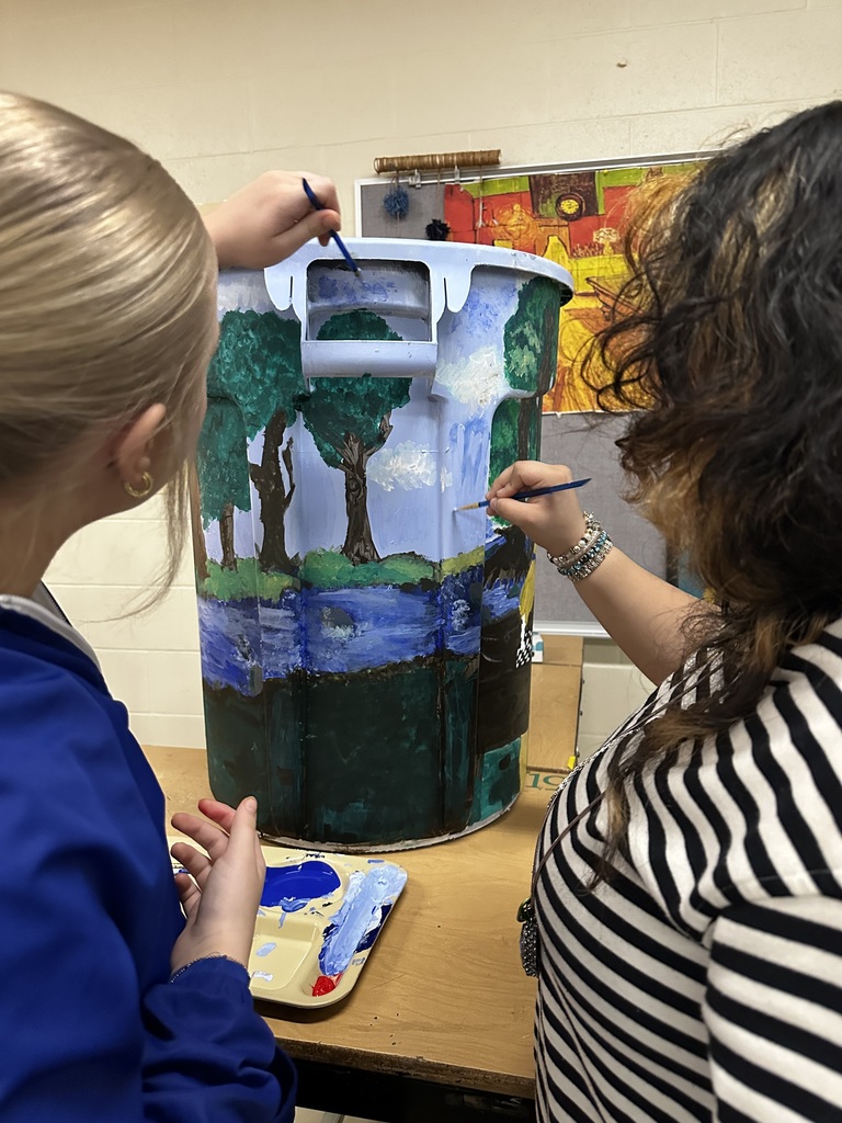 🎨✨ Collaboration + Creativity in Action! ✨🤖 This fun project was created for Mrs. Jackson’s classroom — and it was truly a team effort! Two classes worked together to bring it to life. Students first created an AI-inspired design with Mrs. Tomlinson, then brought their vision to life with paint alongside Coach Mattix. 🎨👏 We are so grateful for opportunities to provide our students with challenging, creative, and FUN projects that encourage teamwork and innovation! Way to go, Goblins! 💙 #HarrisonMiddleSchool #GoblinPride #CreativeClassrooms #HMSTalent