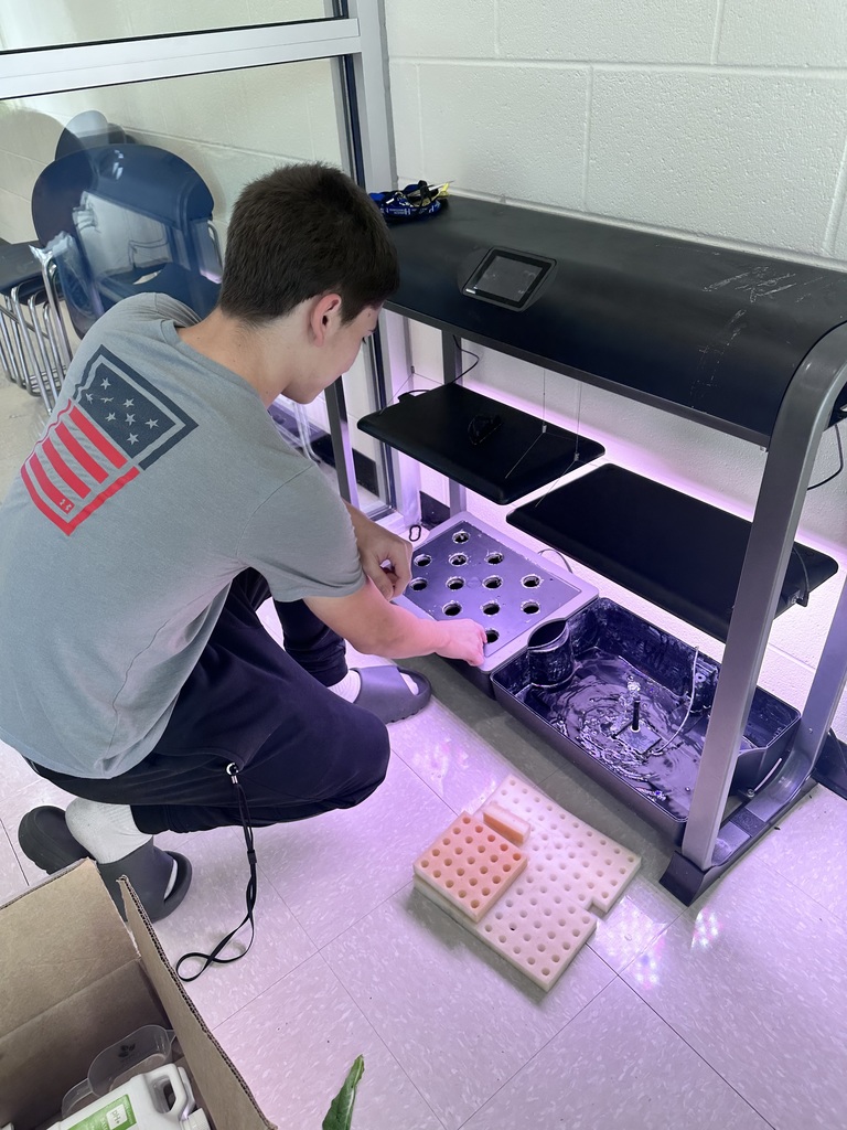 Reed, Dallas, and Jagger have successfully learned how to grow lettuce using our new hydroponics tower. The tower was funded by the Harrison Foundation to provide hands-on learning opportunities for our students. Through collaboration between Mrs. Benton’s Accelerated Language Arts class and Mrs. Beardsley’s EAST class, students are applying problem-solving skills and working together to manage the system and monitor plant growth. The boys are also stepping into leadership roles by teaching younger students about hydroponics and how to build their own system using recycled materials. This week, they will be planting tomatoes, cucumbers, cilantro, and peppers. Stay tuned for updates as their project continues to grow.