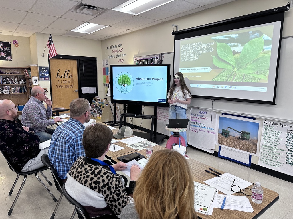 Mrs. Benton's Literacy Class - Community Panel Presentations   Today was round one of our community panel presentations, and I’m so proud of our students! They shared thoughtful, real-world projects focused on making healthier choices and improving our environment right here in our community.  A huge thank you to our panelists—Chris Adams, Trent Brewer, Nick Simon, Susan Gilley, and Jessica Reese—for giving their time and helping our students grow and succeed. We appreciate you so much! 
