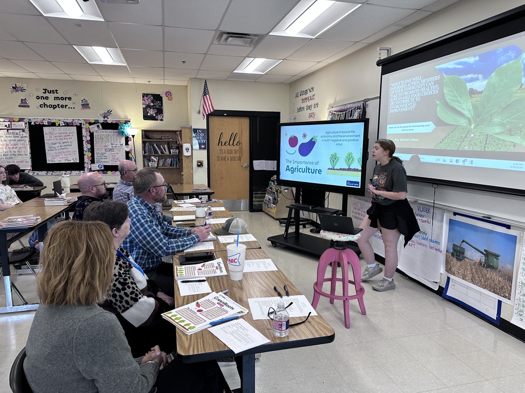 Mrs. Benton's Literacy Class - Community Panel Presentations   Today was round one of our community panel presentations, and I’m so proud of our students! They shared thoughtful, real-world projects focused on making healthier choices and improving our environment right here in our community.  A huge thank you to our panelists—Chris Adams, Trent Brewer, Nick Simon, Susan Gilley, and Jessica Reese—for giving their time and helping our students grow and succeed. We appreciate you so much! 
