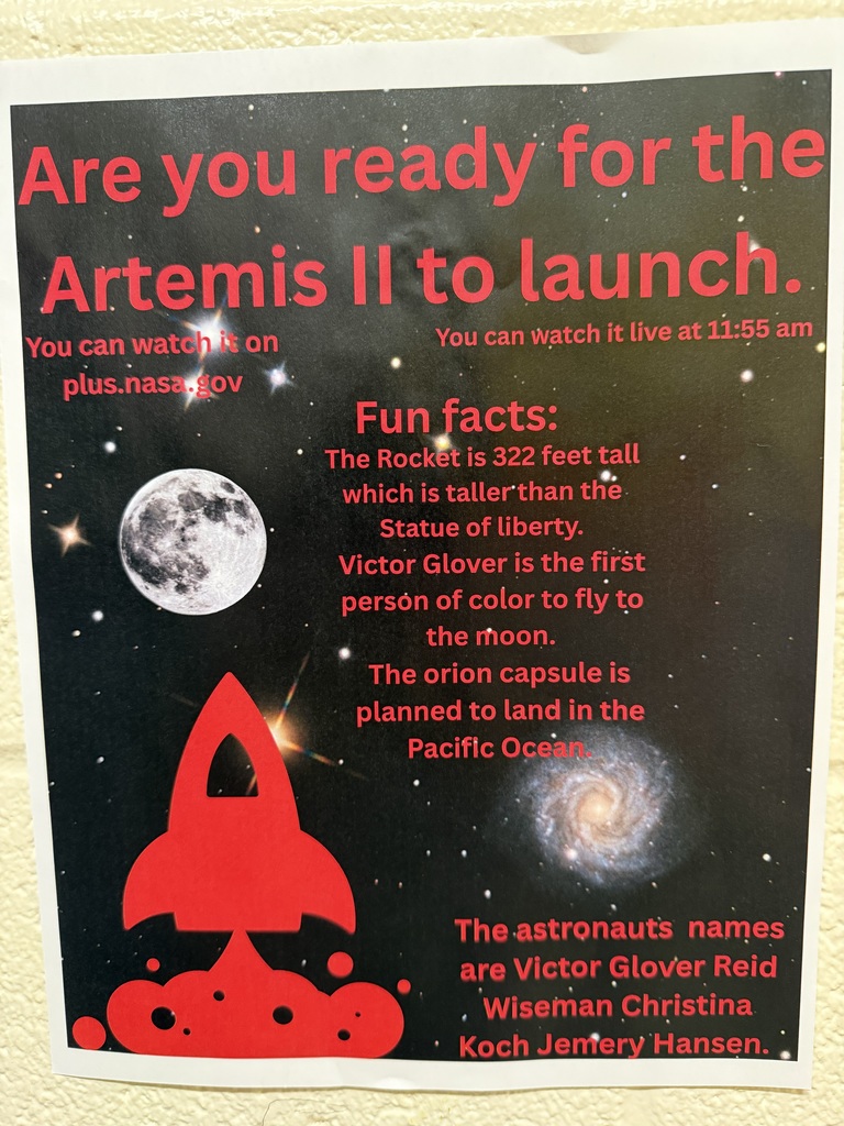 The Lion’s Team has been all in on the excitement surrounding the Artemis II launch! 🚀 Students created eye-catching flyers to decorate the halls, tuned in to watch live launch preparations, and even designed their own unique Artemis II mission patches. Learning has truly taken off as they explored the future of space exploration! 🌟 #ArtemisII #STEMinAction #FutureExplorers #SpaceEducation #HandsOnLearning #MiddleSchoolMoments #LionsTeam #HMSPride #LearningIsFun #NextGeneration