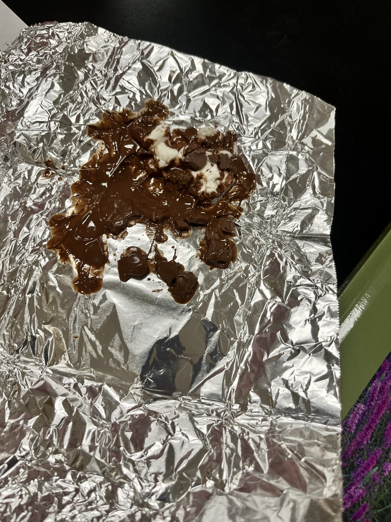 Today in class, students explored the rock cycle in a hands-on (and delicious!) way! 🍫🔥 Using marshmallows, Hershey chocolate bars, and tinfoil, students modeled how rocks change over time. By applying pressure with their hands and using heat from an iron and a toaster oven, they were able to recreate the three main types of rocks:  🪨 Sedimentary – pressing the materials together 🔥 Metamorphic – adding heat and pressure 🌋 Igneous – melting and cooling  This lab helped students see that: ➡️ Energy flows through the system (heat and pressure drive change) ➡️ Matter cycles (the same materials are reused and never lost)  Students discovered that the rock cycle has no true beginning or end—just continuous change!  Hands-on learning + real-world connections = a great day in science! 👏 #RockCycle #HandsOnLearning #7thGradeScience