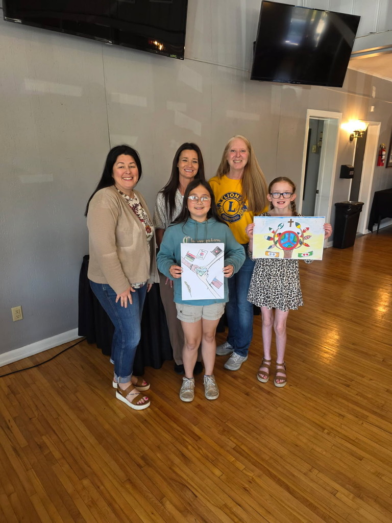 Two HMS students were recently honored for their outstanding participation in the Lions Club Peace Poster Contest! 🎨🕊️  Grace Yancey and Lillian Breedlove, along with their families and their art teacher, Mrs. Morgan, attended the Peace Poster Recognition Meeting held at the Harrison Country Club. During the event, the Lions Club recognized local winners for their creativity and meaningful artwork.  Grace earned 1st place and received a $100 gift card, while Lillian earned 2nd place and received a $50 gift card for her impressive submission.  We are incredibly proud of Grace and Lillian for their hard work and artistic talent! A special thank you to Mrs. Morgan for continuously providing opportunities for our students to shine and grow in their talents.    #HMSPride #GoblinPride #StudentSuccess #PeacePosterContest #LionsClub #YoungArtists #HarrisonSchools #CelebrateSuccess #SupportTheArts 🎨🕊️