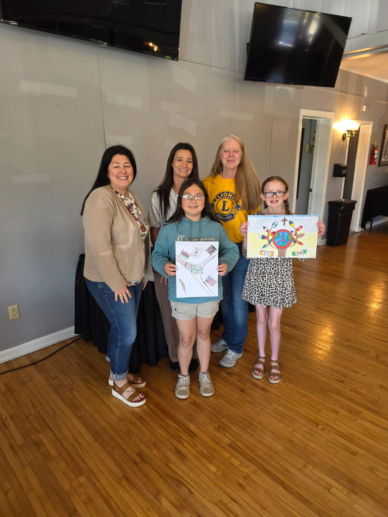 Two HMS students were recently honored for their outstanding participation in the Lions Club Peace Poster Contest! 🎨🕊️  Grace Yancey and Lillian Breedlove, along with their families and their art teacher, Mrs. Morgan, attended the Peace Poster Recognition Meeting held at the Harrison Country Club. During the event, the Lions Club recognized local winners for their creativity and meaningful artwork.  Grace earned 1st place and received a $100 gift card, while Lillian earned 2nd place and received a $50 gift card for her impressive submission.  We are incredibly proud of Grace and Lillian for their hard work and artistic talent! A special thank you to Mrs. Morgan for continuously providing opportunities for our students to shine and grow in their talents.    #HMSPride #GoblinPride #StudentSuccess #PeacePosterContest #LionsClub #YoungArtists #HarrisonSchools #CelebrateSuccess #SupportTheArts 🎨🕊️