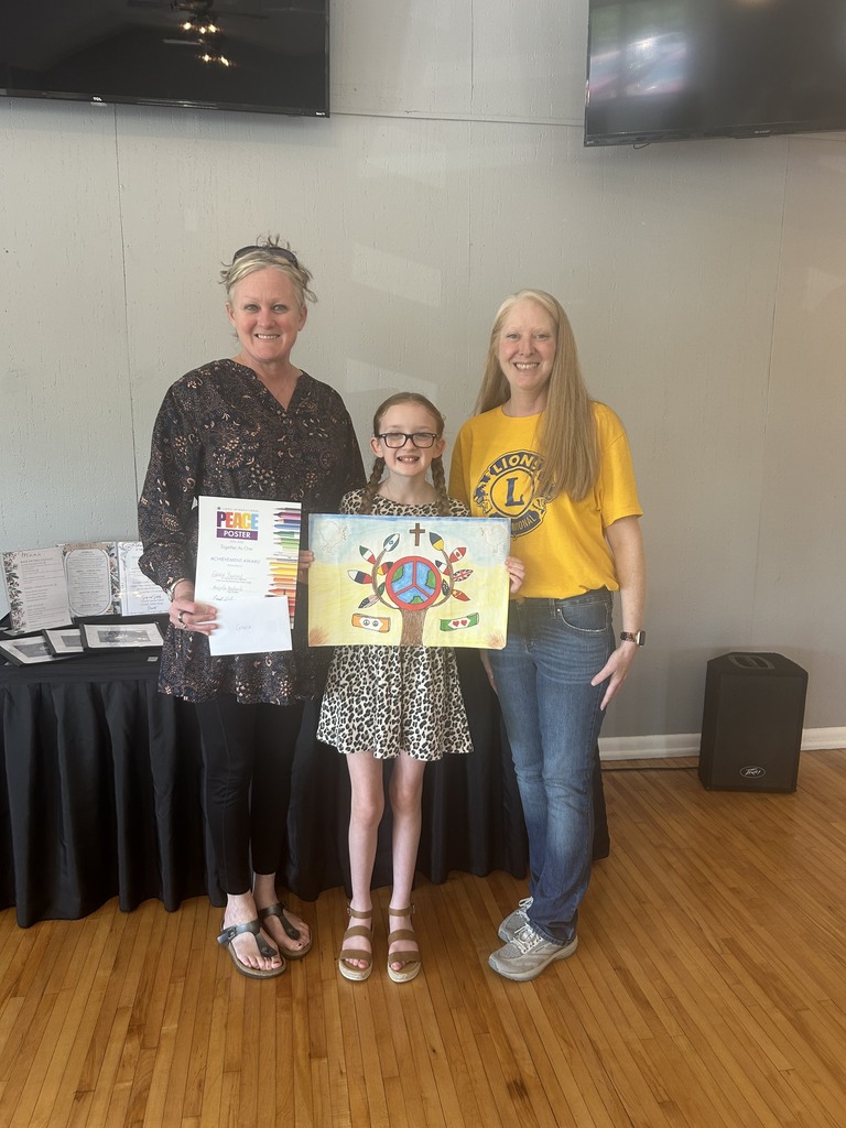 Two HMS students were recently honored for their outstanding participation in the Lions Club Peace Poster Contest! 🎨🕊️  Grace Yancey and Lillian Breedlove, along with their families and their art teacher, Mrs. Morgan, attended the Peace Poster Recognition Meeting held at the Harrison Country Club. During the event, the Lions Club recognized local winners for their creativity and meaningful artwork.  Grace earned 1st place and received a $100 gift card, while Lillian earned 2nd place and received a $50 gift card for her impressive submission.  We are incredibly proud of Grace and Lillian for their hard work and artistic talent! A special thank you to Mrs. Morgan for continuously providing opportunities for our students to shine and grow in their talents.    #HMSPride #GoblinPride #StudentSuccess #PeacePosterContest #LionsClub #YoungArtists #HarrisonSchools #CelebrateSuccess #SupportTheArts 🎨🕊️