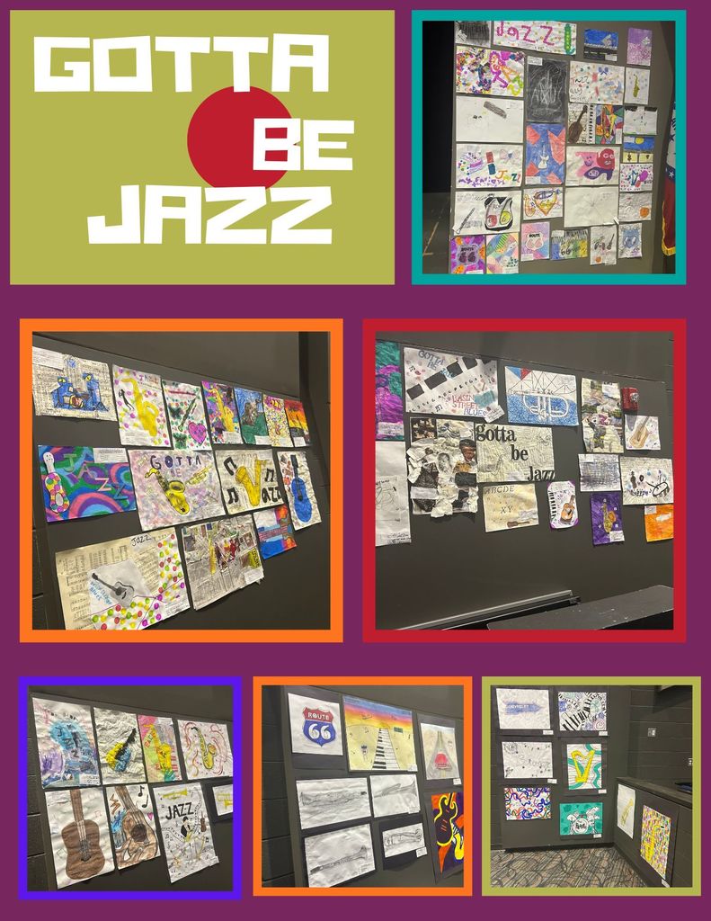Our amazing 6th grade students showed off all their artistic talents yesterday at Gotta Be Jazz 2026! 🎶  Mrs. Bruffett, 5/6 Music Teacher, along with Mrs. Wollick, 6/7/8 Choir Director, worked with our 6th grade students to bring the sounds of jazz to our Performing Arts Center.  Mrs. Morgan, 5/6 Art Teacher, and Coach Mattix, 7/8 Art Teacher, collaborated with students to create jazz-themed artwork and stage decorations.  Way to go, students! 👏