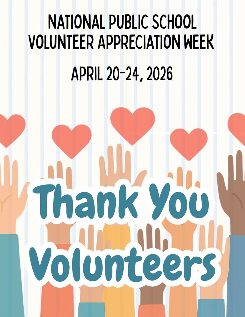 April 20–24, 2026 is National Public School Volunteer Appreciation Week!  Harrison Middle School simply couldn’t function without our incredible volunteers. We are so grateful for the parents and community members who give their time to support our students and staff.  Thank you for serving on panels, working in classrooms, chaperoning field trips and dances, popping popcorn, making cotton candy, supporting our PTA, and doing the countless other things that make a difference every day.   Your dedication, generosity, and willingness to serve help make HMS a better place for everyone. We appreciate you more than words can express! 💙