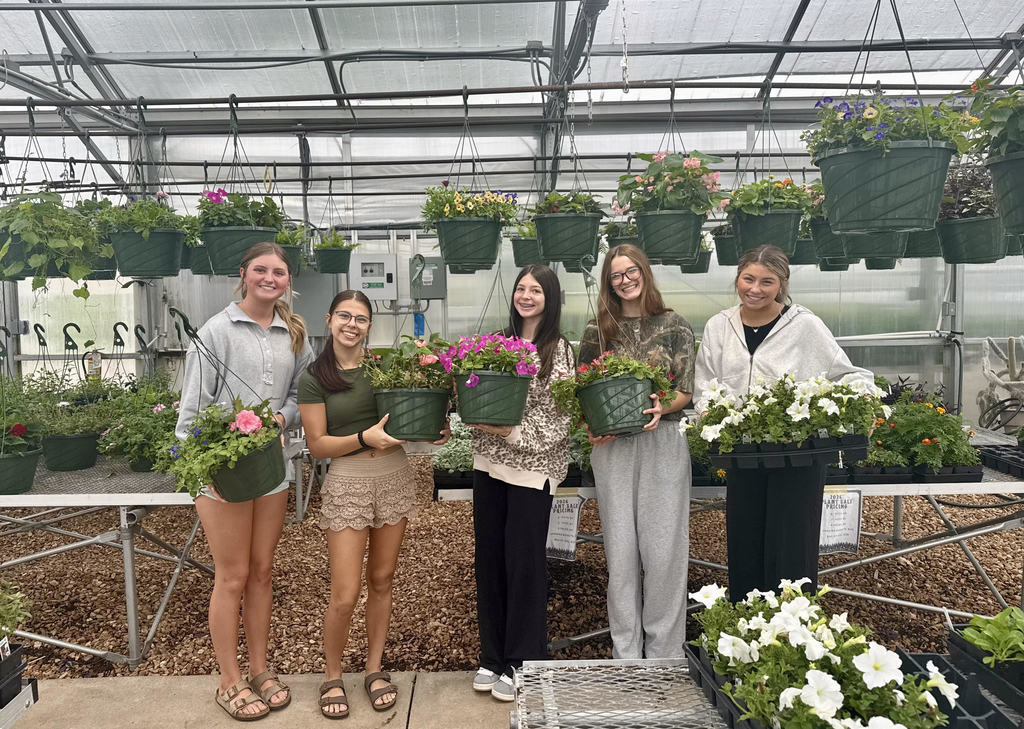 students in greenhouse