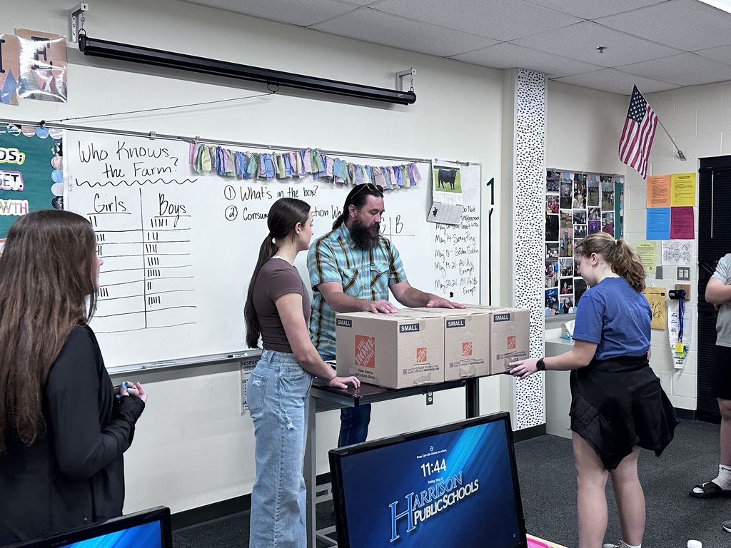 Today we hosted our very first Ag Day at HMS, and it was an incredible success!  Ag Day began as a project idea from two 8th grade students, Avery and Addison, in Mrs. Benton’s class who wanted to help students learn more about agriculture and the opportunities it provides. What started as a classroom idea turned into a day full of hands-on learning, community involvement, and meaningful experiences for our students.  We are so thankful for the amazing community volunteers who stepped up to make this day possible. Your time, support, and willingness to invest in our students made a huge impact. We truly love and appreciate our community!  A special thank you to Polaris: Blake and Jake Young, Wendy Hendrix from the Conservation Office, Paula Swan, Carrie Richter, Brenna Brust, Billy Jack Burns, and Harrison FFA for helping make our first Ag Day one to remember! 
