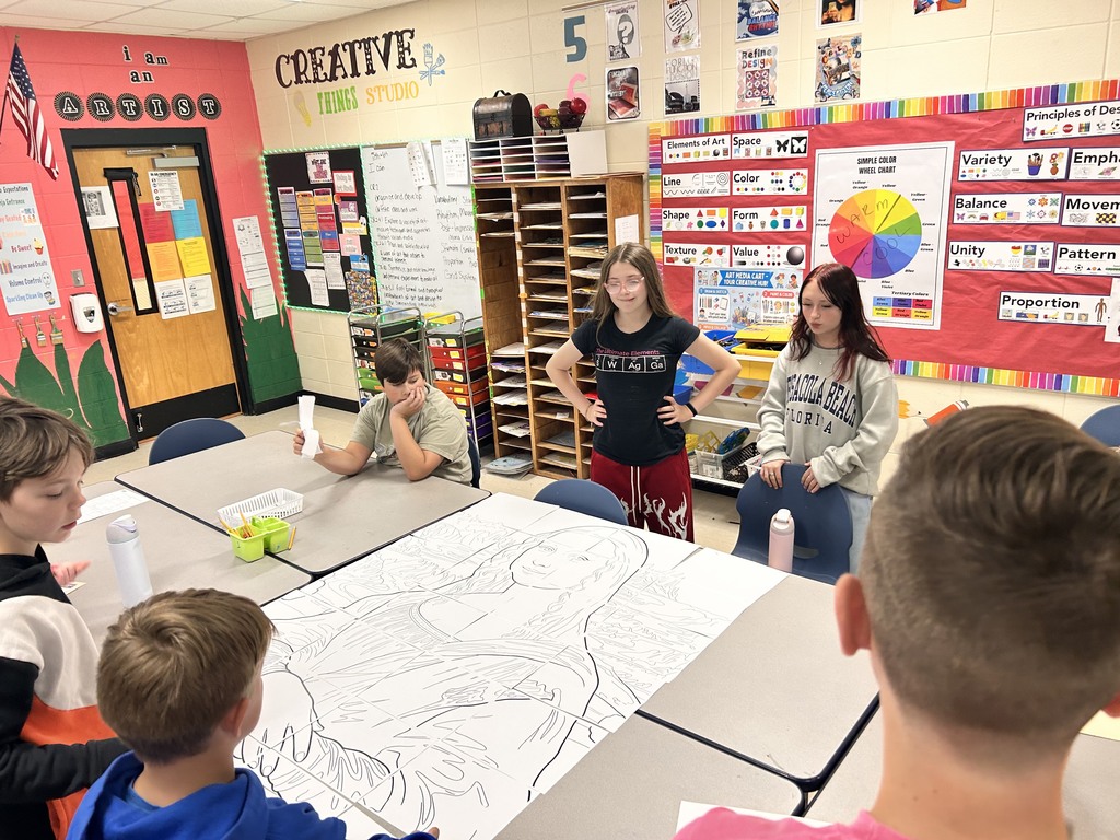 🎨 HMS 5th Grade Students have been studying famous works of art and showing off their creativity with their own amazing interpretations!  Students created their own masterpieces inspired by: 🖼️ Girl with a Pearl Earring (1665) by Johannes Vermeer 🖼️ American Gothic (1930) by Grant Wood 🖼️ Mona Lisa (1503) by Leonardo da Vinci 🖼️ The Starry Night (1889) by Vincent van Gogh   We are so proud of the creativity, effort, and artistic talent our students displayed through these projects! Great job, Goblins! 💙💛