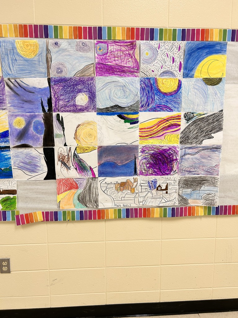 🎨 HMS 5th Grade Students have been studying famous works of art and showing off their creativity with their own amazing interpretations!  Students created their own masterpieces inspired by: 🖼️ Girl with a Pearl Earring (1665) by Johannes Vermeer 🖼️ American Gothic (1930) by Grant Wood 🖼️ Mona Lisa (1503) by Leonardo da Vinci 🖼️ The Starry Night (1889) by Vincent van Gogh   We are so proud of the creativity, effort, and artistic talent our students displayed through these projects! Great job, Goblins! 💙💛