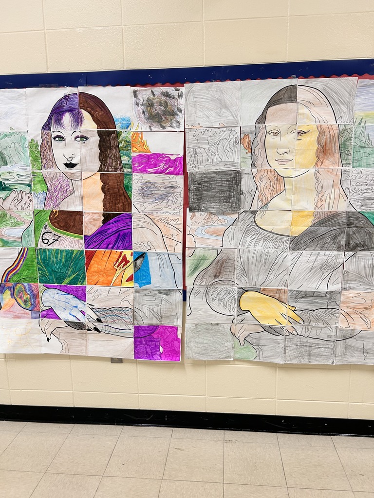 🎨 HMS 5th Grade Students have been studying famous works of art and showing off their creativity with their own amazing interpretations!  Students created their own masterpieces inspired by: 🖼️ Girl with a Pearl Earring (1665) by Johannes Vermeer 🖼️ American Gothic (1930) by Grant Wood 🖼️ Mona Lisa (1503) by Leonardo da Vinci 🖼️ The Starry Night (1889) by Vincent van Gogh   We are so proud of the creativity, effort, and artistic talent our students displayed through these projects! Great job, Goblins! 💙💛