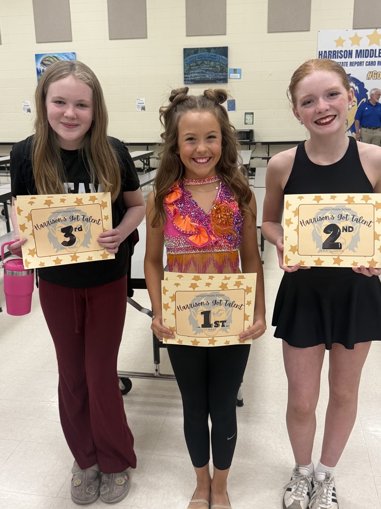 🎤 Harrison’s Got Talent! 🌟 🥇 1st Place: Ellee Mallett 🥈 2nd Place: Kinley Blankenship 🥉 3rd Place: Stella Niccolls We are so proud of our middle school students for stepping out of their comfort zones and sharing their talents on stage tonight! From singing and dancing to comedy and more, our students showed courage, creativity, and confidence. Great job to everyone who participated — you made the night unforgettable! 💙💛 #HarrisonsGotTalent #GoblinPride #StudentTalent #MiddleSchoolMagic