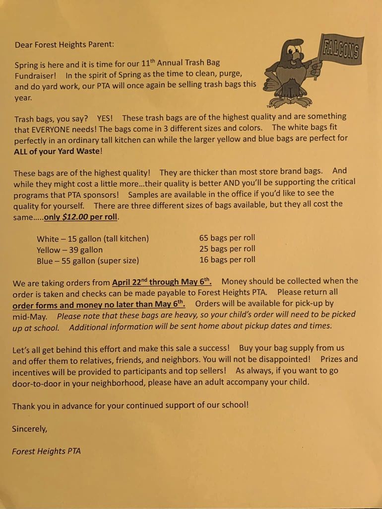 Trash bag information