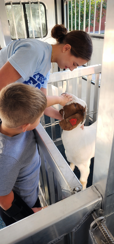 students with goat