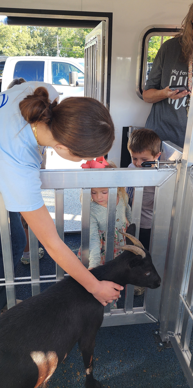 students with goat