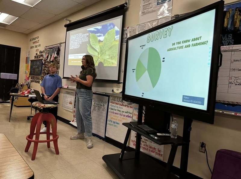 Students proposing project to panel