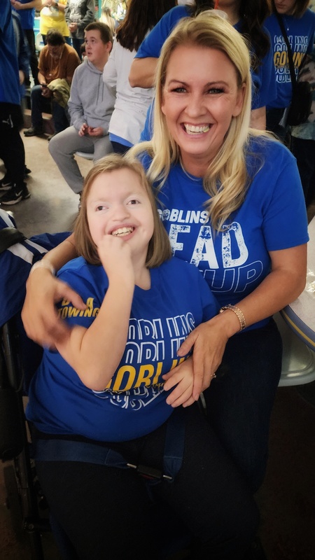 students at bowling alley