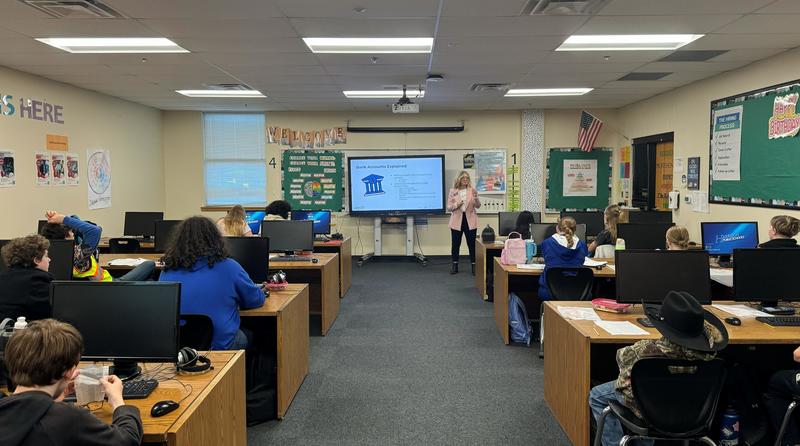 Students learning financial literacy