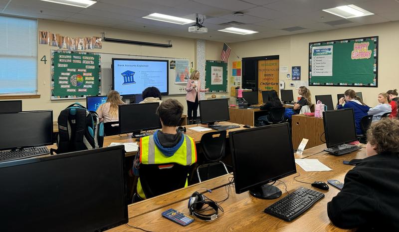 Students learning financial literacy