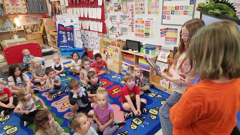 6th graders teaching preschool students