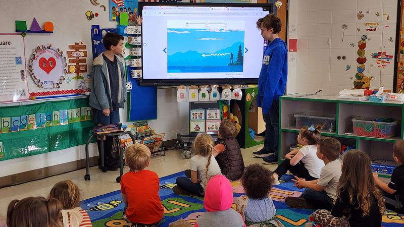 6th graders teaching preschool students