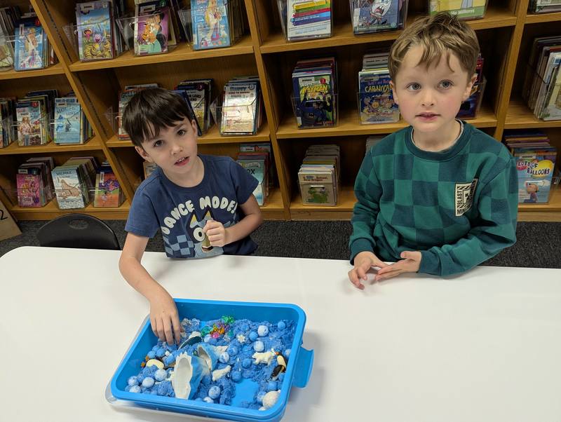 students in media center