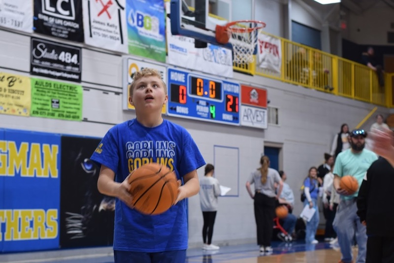 Special Olympian competing