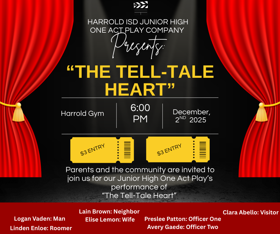 One Act Play JH Tuesday at 6pm