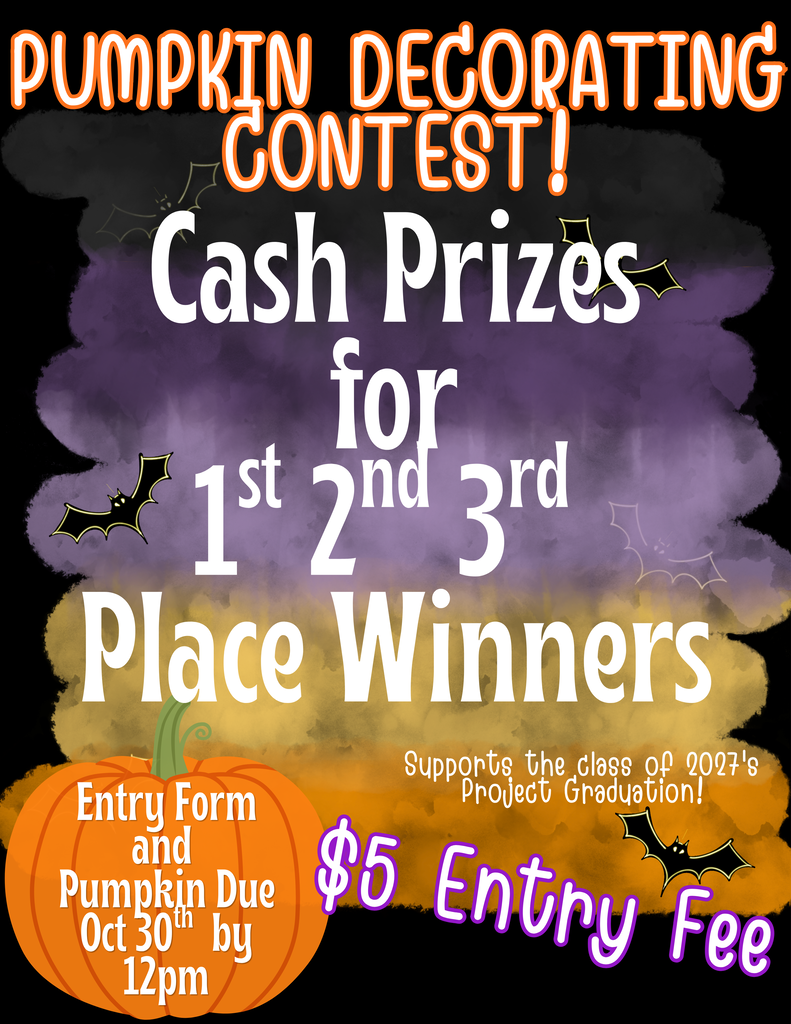 Pumpkin Decorating Contest Due 10/30
