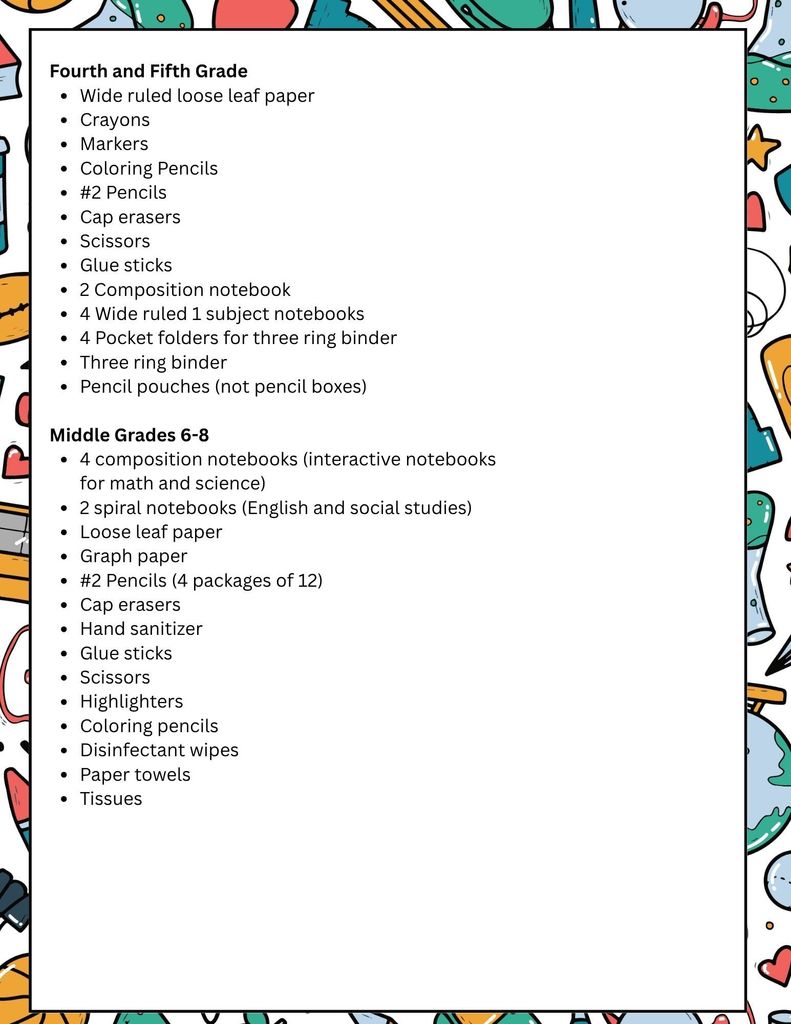 Suggested Supply List
