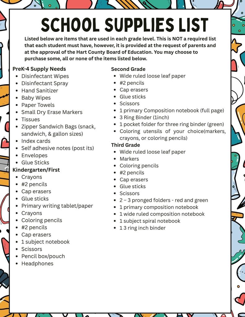 Suggested Supply List