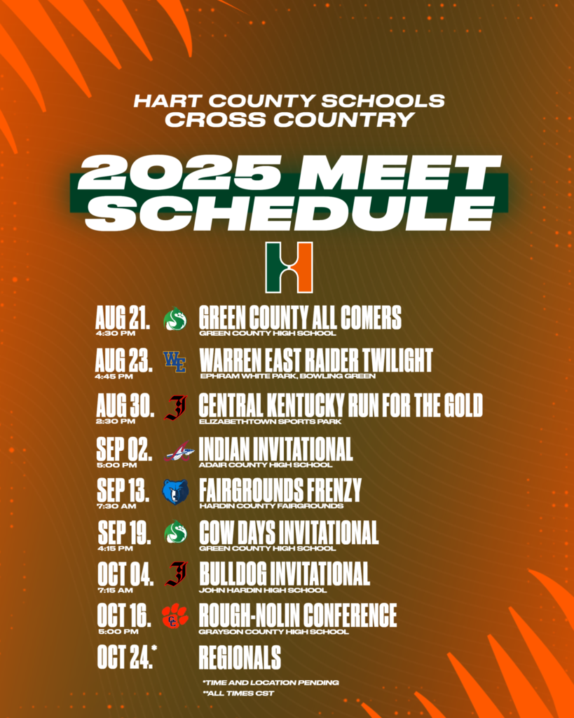 2025 Cross Country Meet Schedule