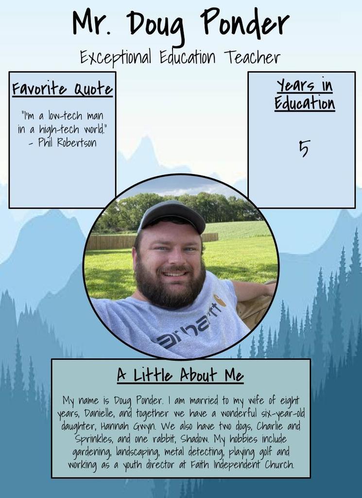 This week's Staff Spotlight is Mr. Ponder