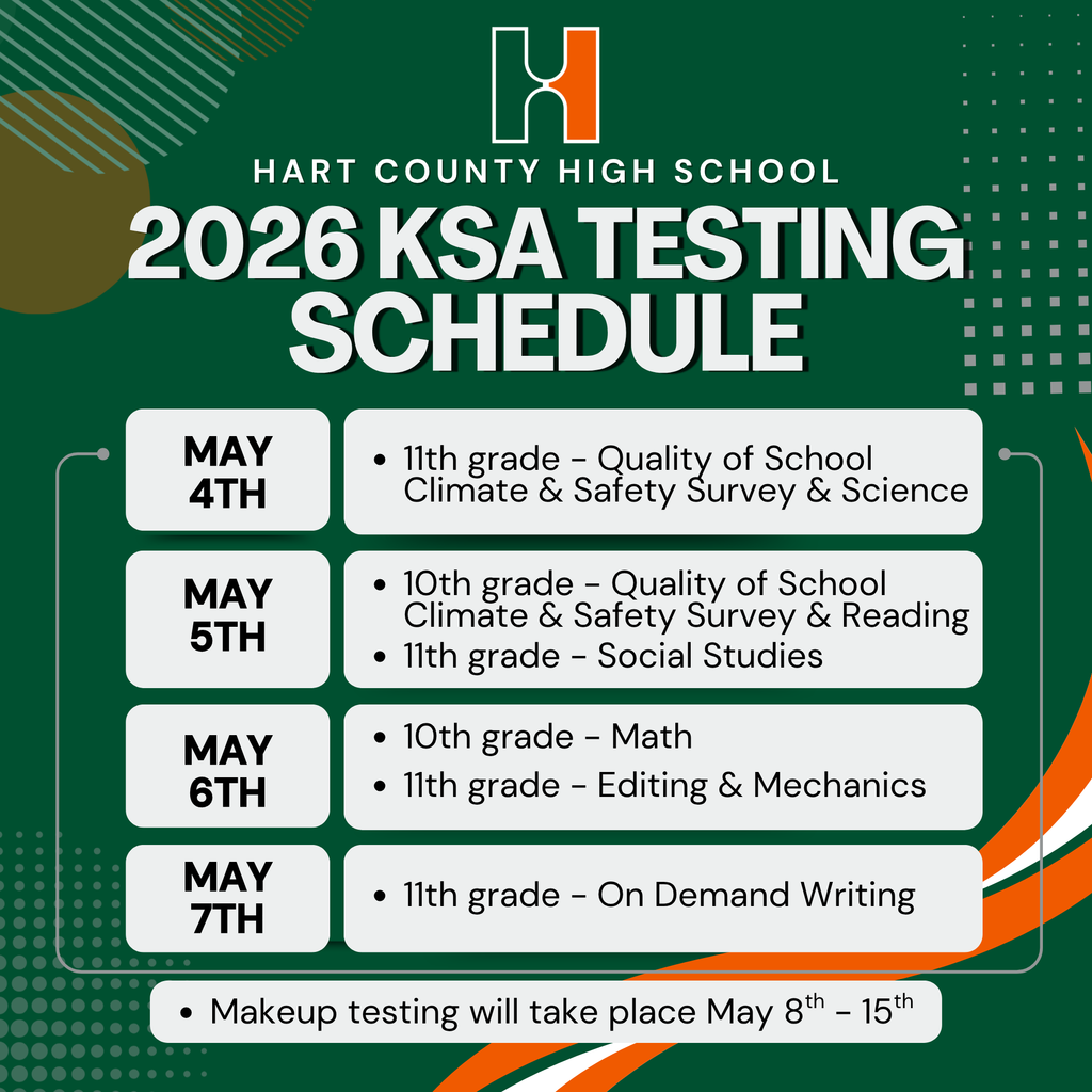 HCHS KSA Testing Dates