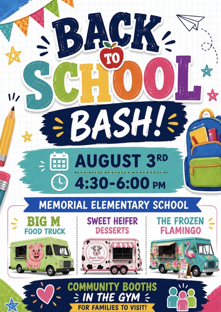Back to School Bash - Memorial Elementary 2026-2027
