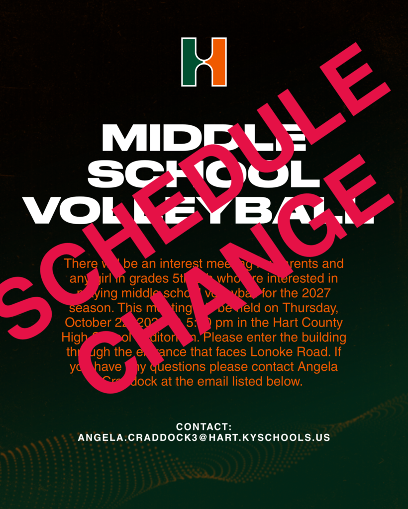 Middle School Volleyball Interest Meeting Schedule Change