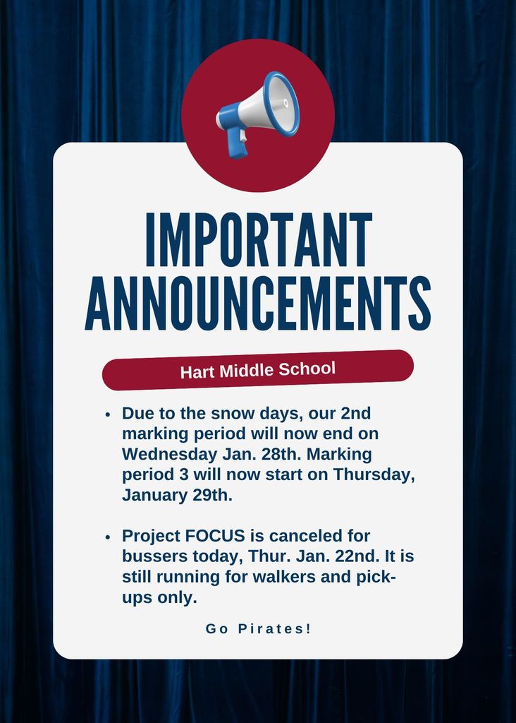 Important Announcements 1-22-26