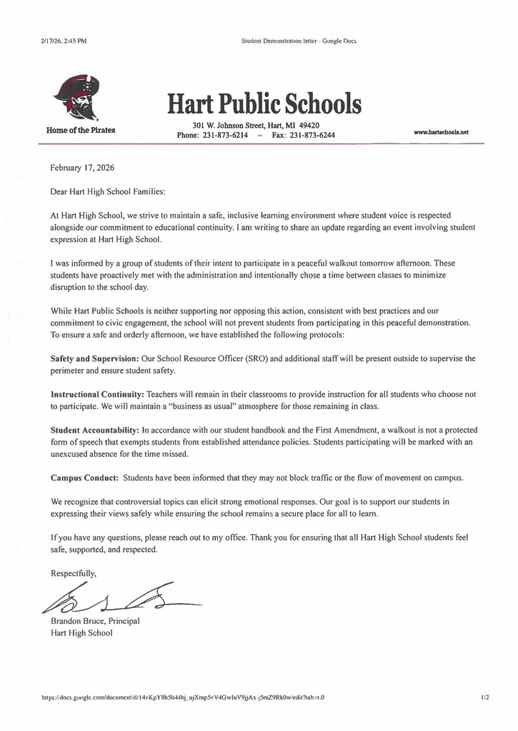 A Letter from the Principal