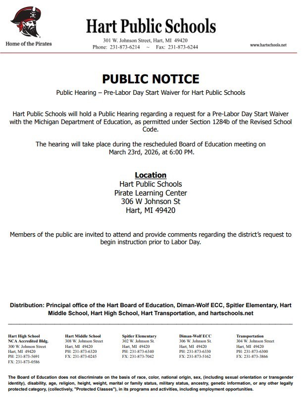 Public hearing pre labor day