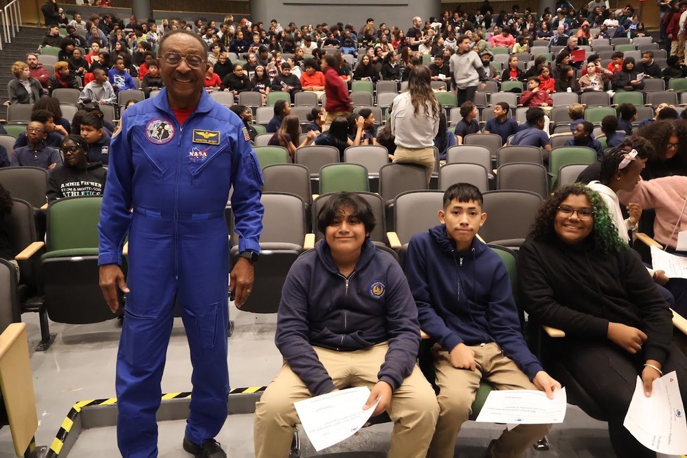 Capt. Scott and our 8th Grade Student Speakers