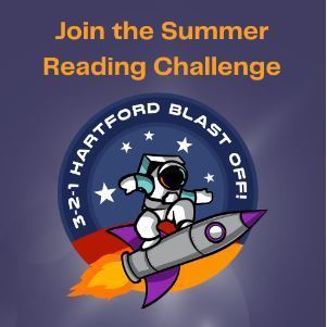 Summer Reading Challenge Logo - Astronaut on rocket