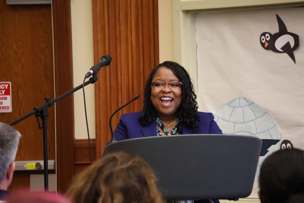 Dr. Kondra Rattley speaks at Read Across America