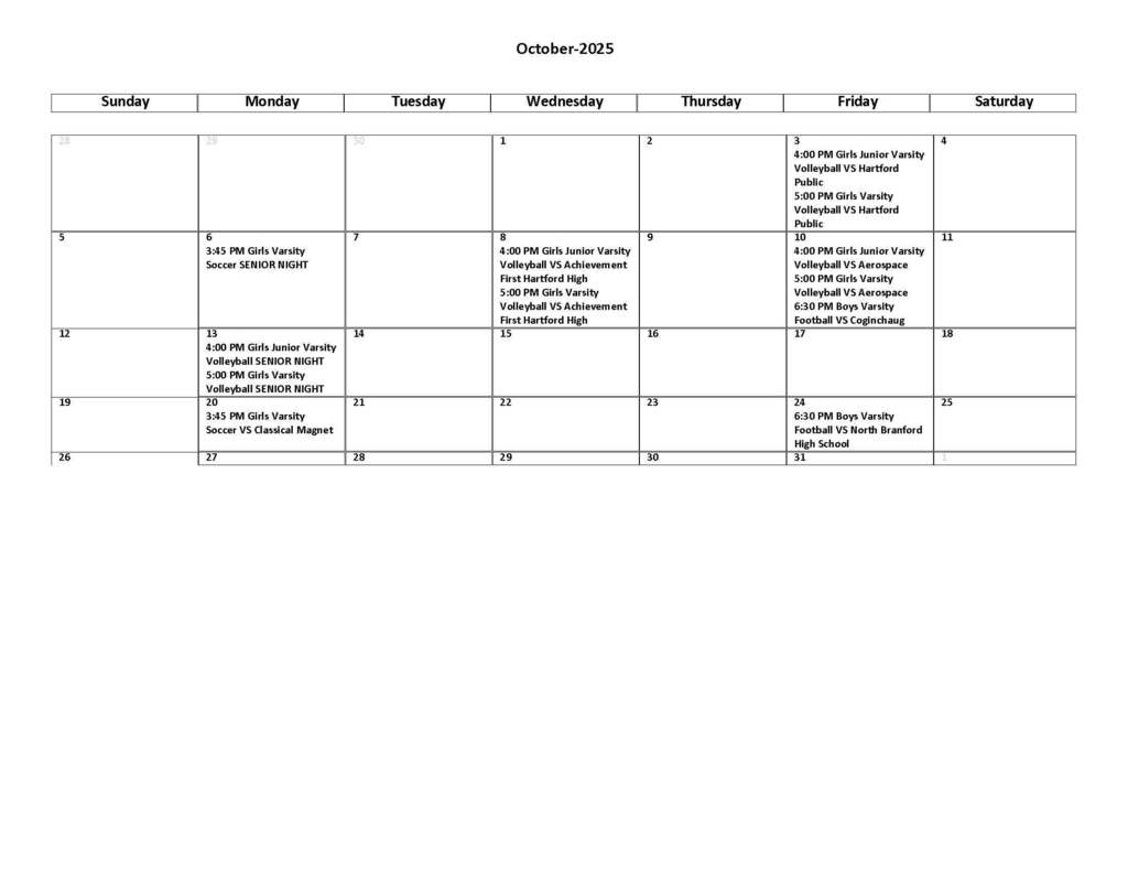 oct 25 sports cal